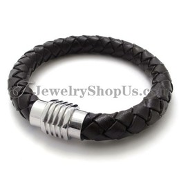 Fashion Leather Bracelet with Titanium
