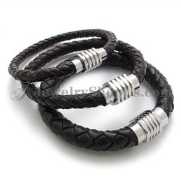 Fashion Leather Bracelet with Titanium