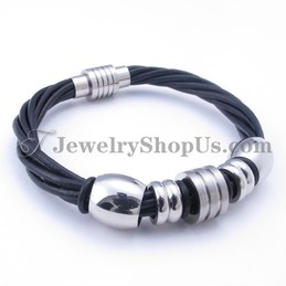 Leather Titanium Bracelet