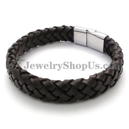 Gorgeous Leather Titanium Bracelet
