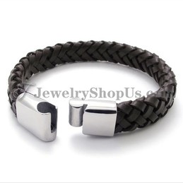 Gorgeous Leather Titanium Bracelet