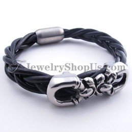 Fashion Titanium Leather Bracelet