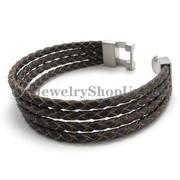 Elegant Leather and Titanium Bracelet
