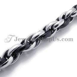 Fashion Black and Silver Titanium Bracelet