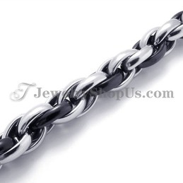 Elegant Black and Silver Titanium Necklace