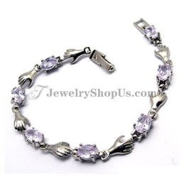 Fashion Hands Shape Alloy Bracelet with Zircons 