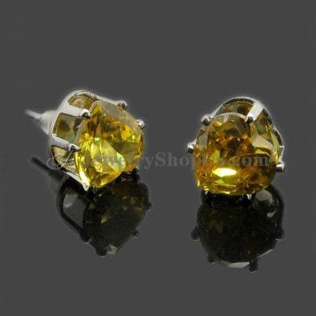 Gorgeous Heart Shape Zircons Alloy Earrings