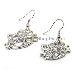 Beauitful Kitty Rhinestones Alloy Earrings