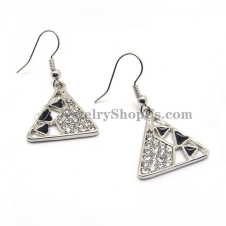Beauitful Alloy Earrings with Rhinestones