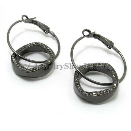Fashion Alloy Earrings with Rhinestones