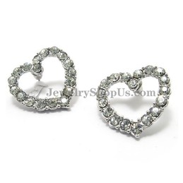 Beauitful Heart Shape Alloy Earring with Rhinestones