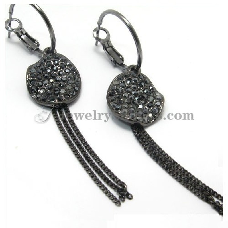 Gorgeous Alloy Rhinestones Earrings with Tassels
