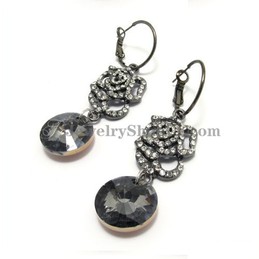 Gorgeous Alloy Earrings with Zircon and Rhinestones