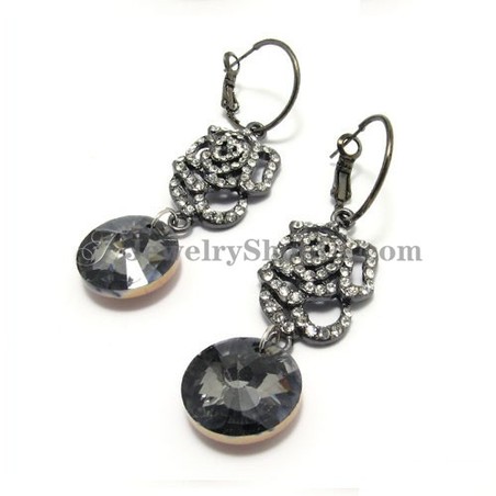 Gorgeous Alloy Earrings with Zircon and Rhinestones