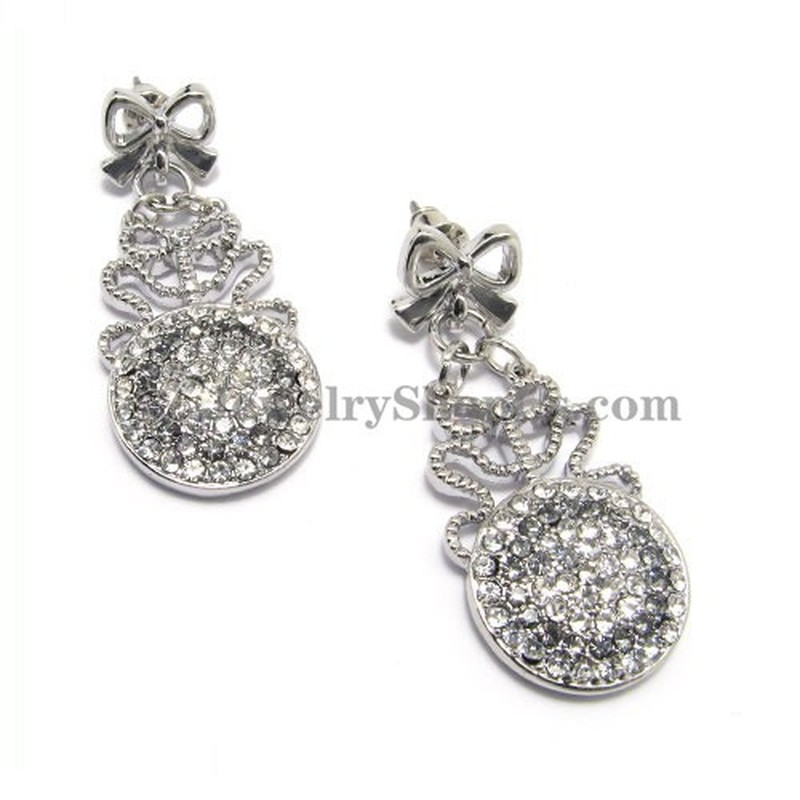 Fashion Alloy Earrings with Rhinestones