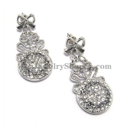 Fashion Alloy Earrings with Rhinestones