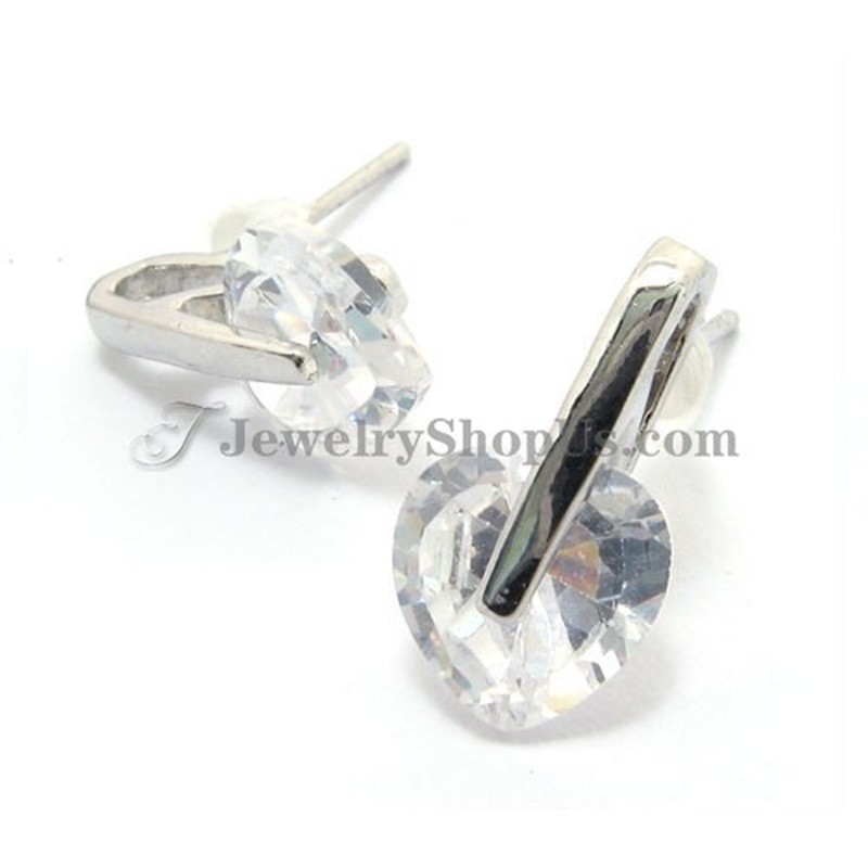 Beautiful Alloy Earrings with Heart Shape Zircon