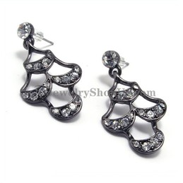 Beautiful Alloy Earrings with Rhinestones