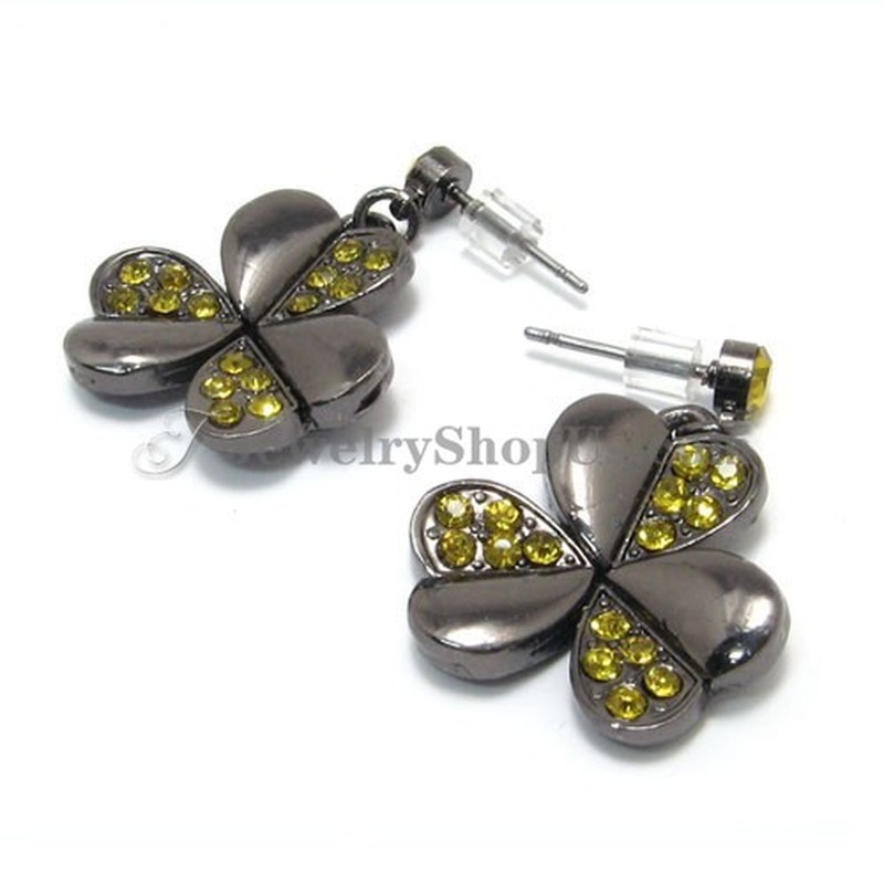 Beautiful Alloy Earrings with Rhinestones