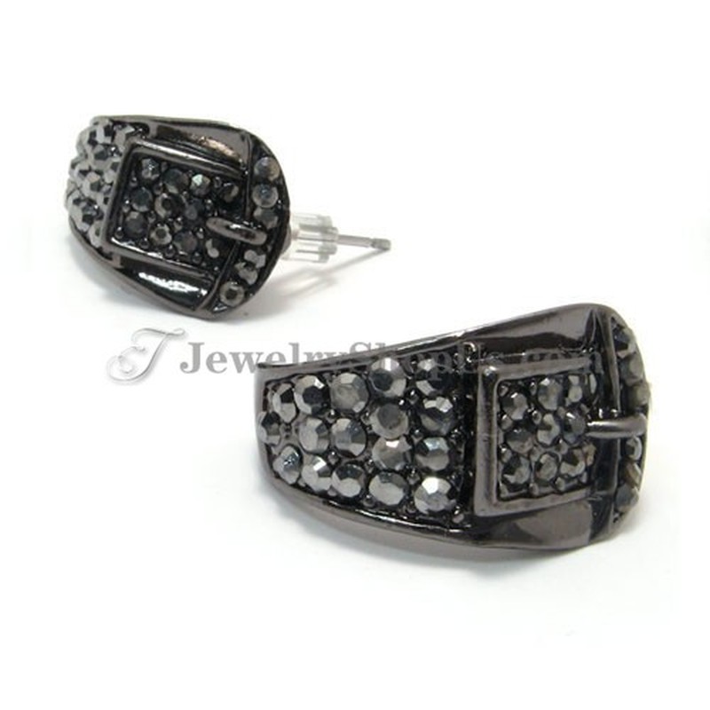 Delicate Alloy Round  Earrings with Rhinestones