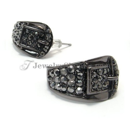 Delicate Alloy Round  Earrings with Rhinestones