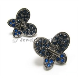 Elegant Butterflies Alloy Earrings with Rhinestones