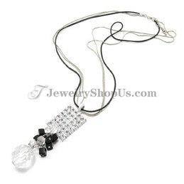 Fashion Alloy Necklace with Rhinestones and Crystals