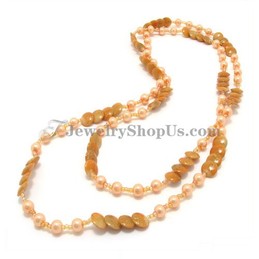 Fashion Yellow Synthetic Crystal Necklace