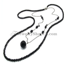 Fashion Black Synthetic Crystal Necklace