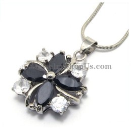 Beautiful Alloy Pendant with Rhinestones and Black Zircons