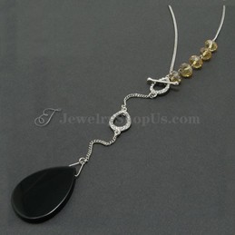 Alloy Pendant with Yellow Crystals