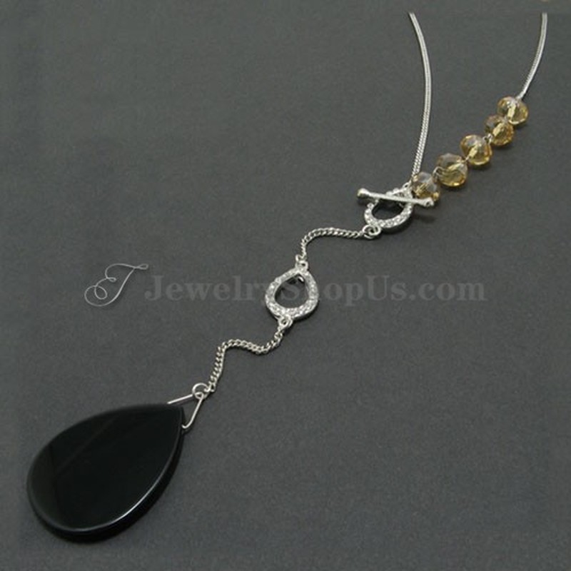 Alloy Pendant with Yellow Crystals
