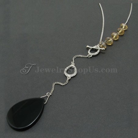 Alloy Pendant with Yellow Crystals