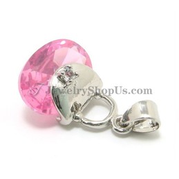 Elegant Alloy Pendant with Pink Zircon