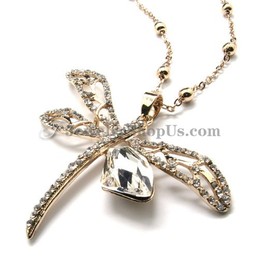 Fashion Yellow Alloy Pendant with Rhinestones