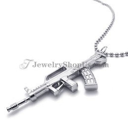 Fashion Alloy Silver Shotgun Pendant