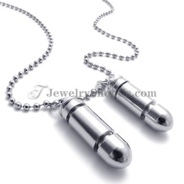 Fashion Alloy Lovers Silver Bullet Pendants