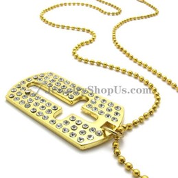 Elegant Gold Alloy Pendant with Rhinestones