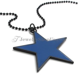 Elegant Blue Alloy Star Shape Pendant