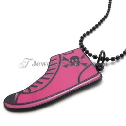 Elegant Pink Alloy Shoe Pendant
