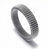 Meshed Unisex 4mm Titanium Ring