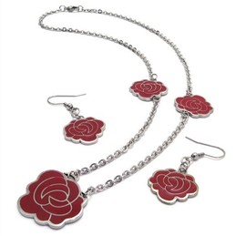 Attractive Design Pretty and Colorful High Quality Titanium Jewelry Sets Including Necklace Pendant Earring - Free Shipping