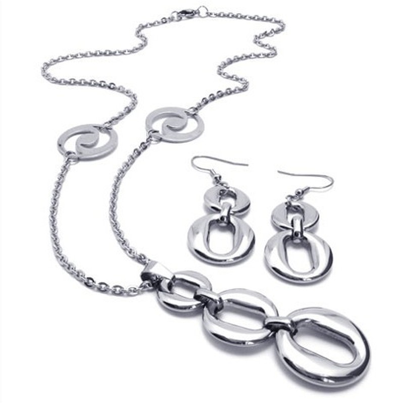 Deft Design Color Brilliancy Excellent Quality Titanium Jewelry Sets Including Necklace Pendant Earring - Free Shipping