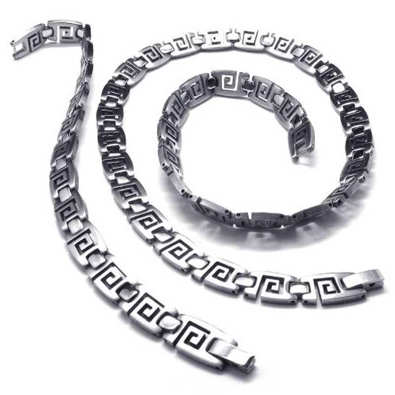 Skillful Manufacture Color Brilliancy Excellent Quality Titanium Jewelry Sets Including Necklace Bracelet - Free Shipping