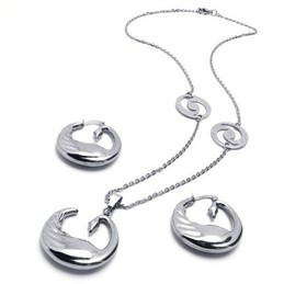 Elegant Shape Color Brilliancy Excellent Quality Titanium Jewelry Sets Including Necklace Pendant Earring - Free Shipping