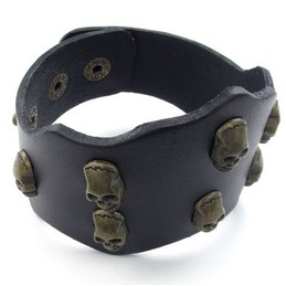 Deft Design Delicate Colors The Queen of Quality Stainless Steel Titanium Leather Bangle