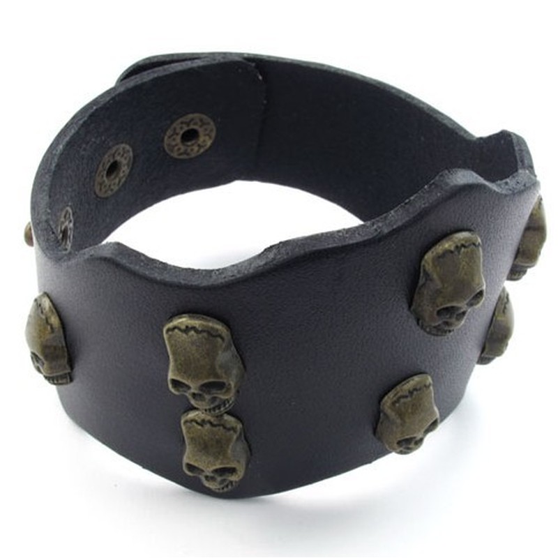Deft Design Delicate Colors The Queen of Quality Stainless Steel Titanium Leather Bangle
