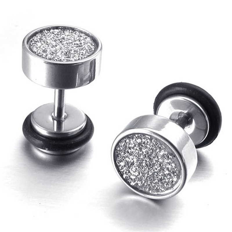 Sophisticated Technology Color Brilliancy Excellent Quality Titanium Sandblast Earrings