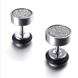 Sophisticated Technology Color Brilliancy Excellent Quality Titanium Sandblast Earrings