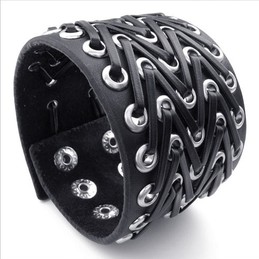 Skillful Manufacture Delicate Colors Reliable Quality Titanium Leather Bangle